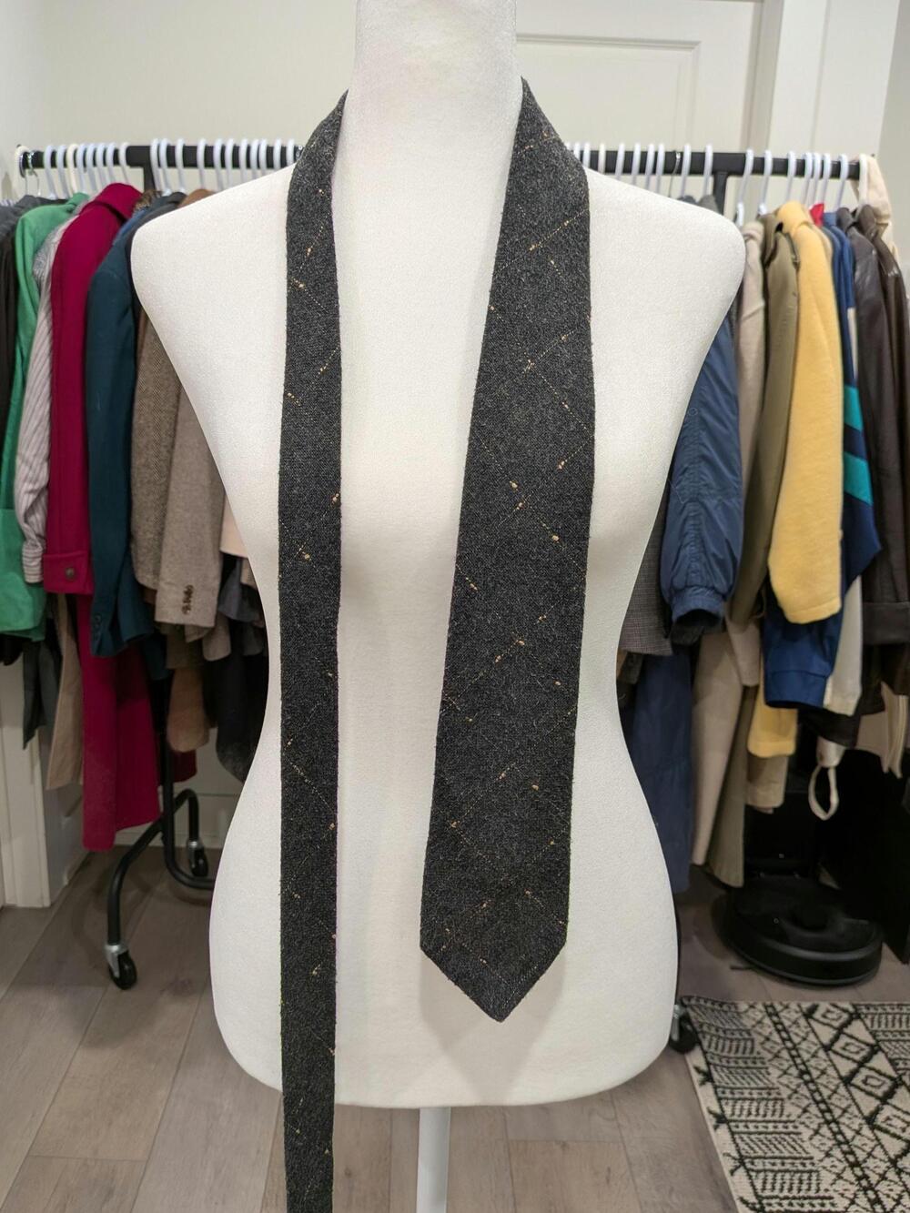 Vintage Jack Fraser Charcoal Wool Fleck Tie